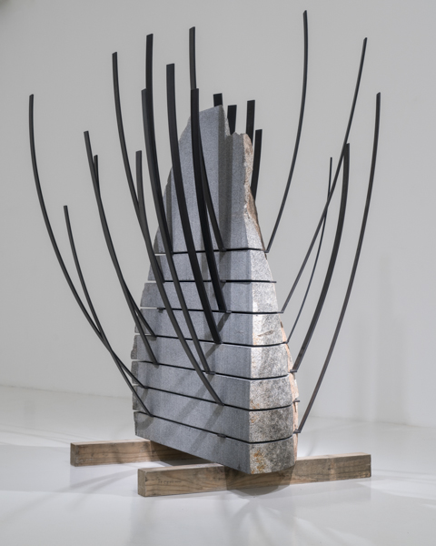 Michele Mathison, Extrusion, 2017, Steel and granite, 203 x 130 x 123cm